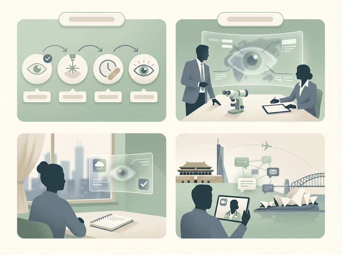 Editorial illustration of a LASIK case with early dry-eye management