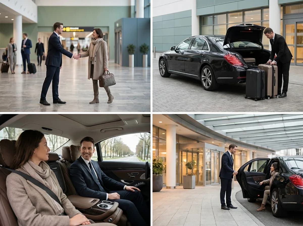 Photorealistic scene of airport and hospital transfer coordination
