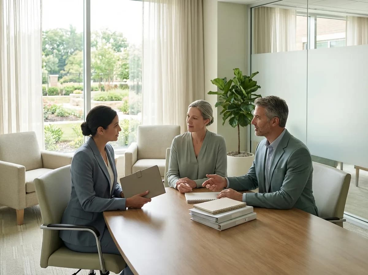Photorealistic scene of a healthcare trust center